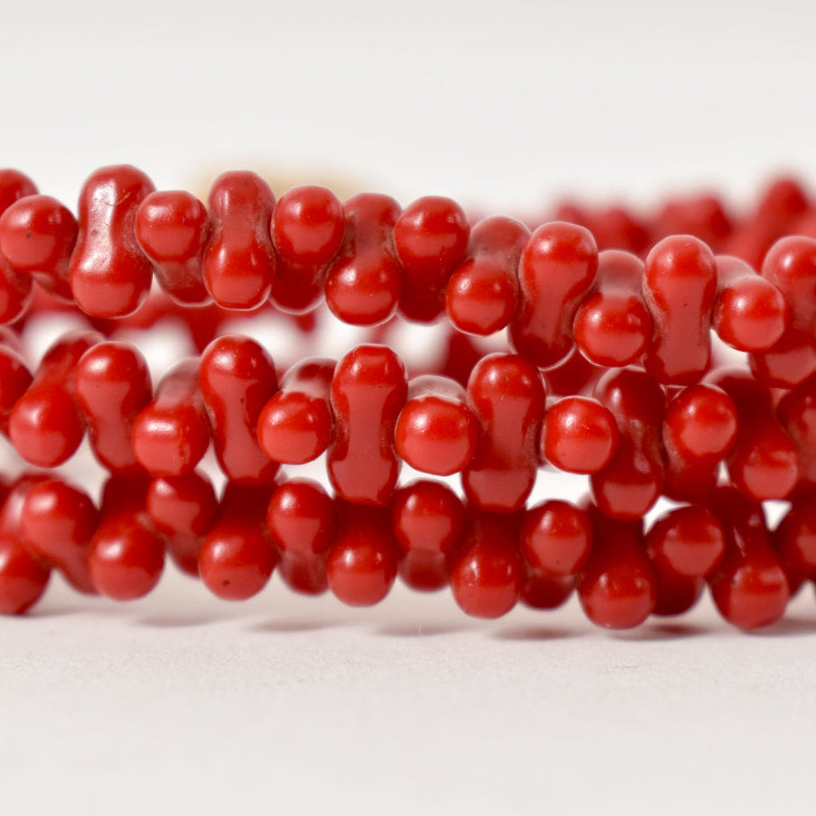 Dog Bone Bohemian Red Trade Beads