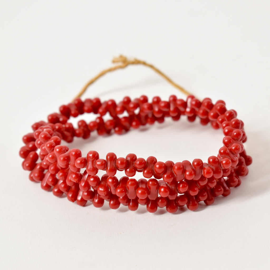 Dog Bone Bohemian Red Trade Beads
