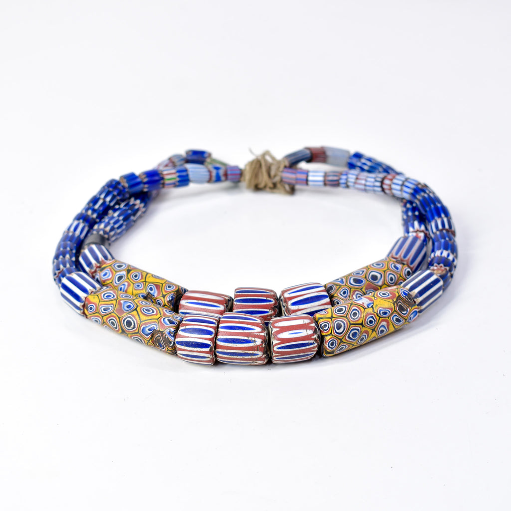 Tivi Mixed Venetian Trade Beads Double Strand Necklace Nigeria