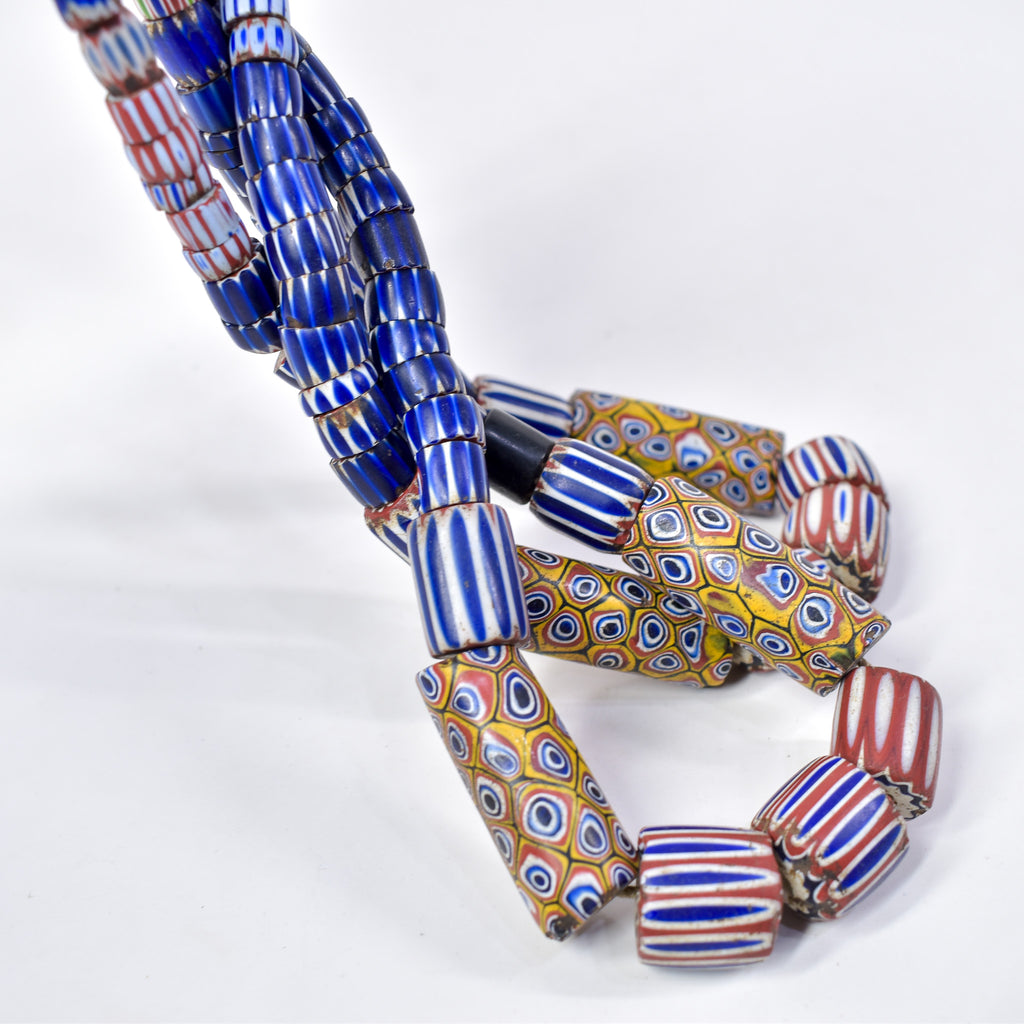 Tivi Mixed Venetian Trade Beads Double Strand Necklace Nigeria