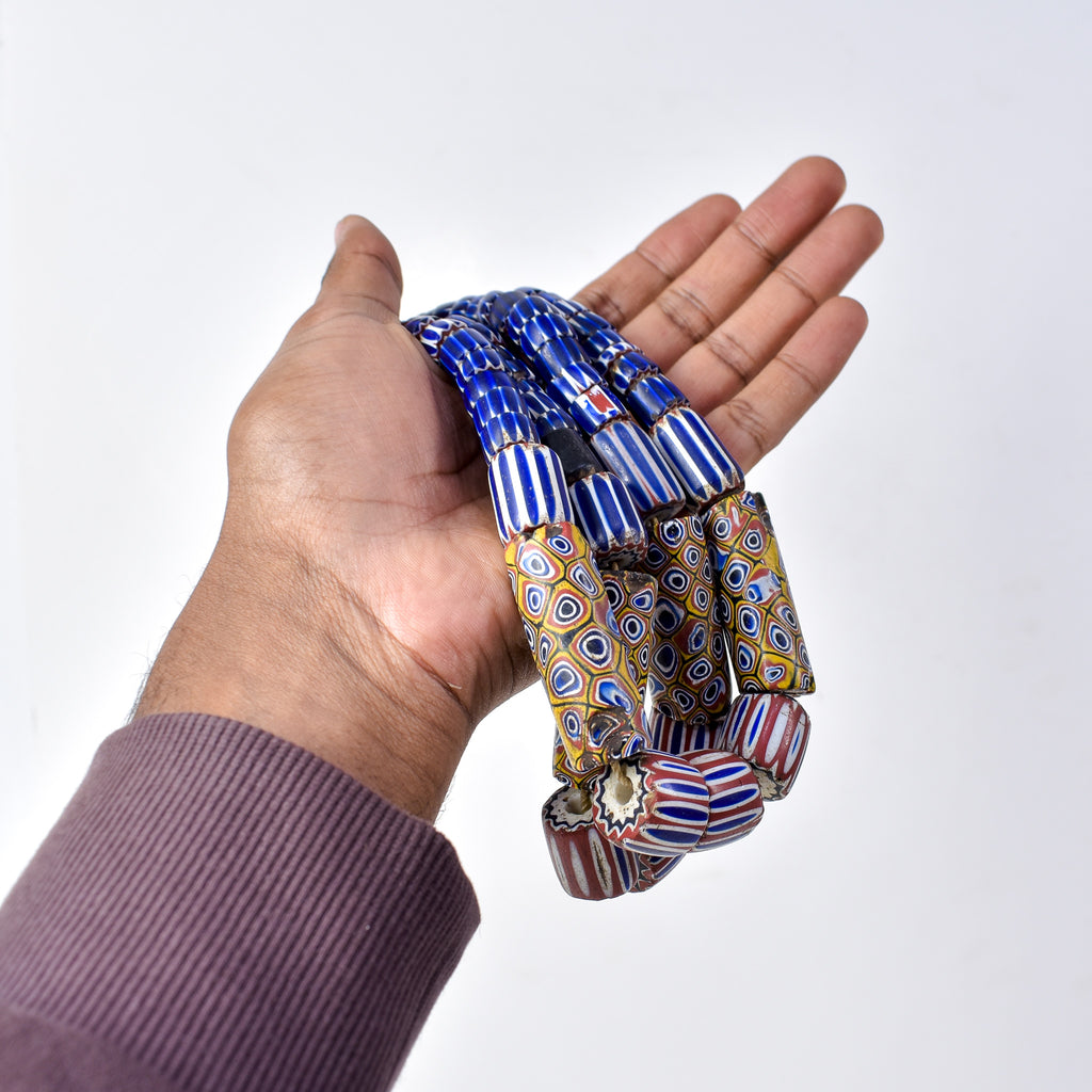 Tivi Mixed Venetian Trade Beads Double Strand Necklace Nigeria