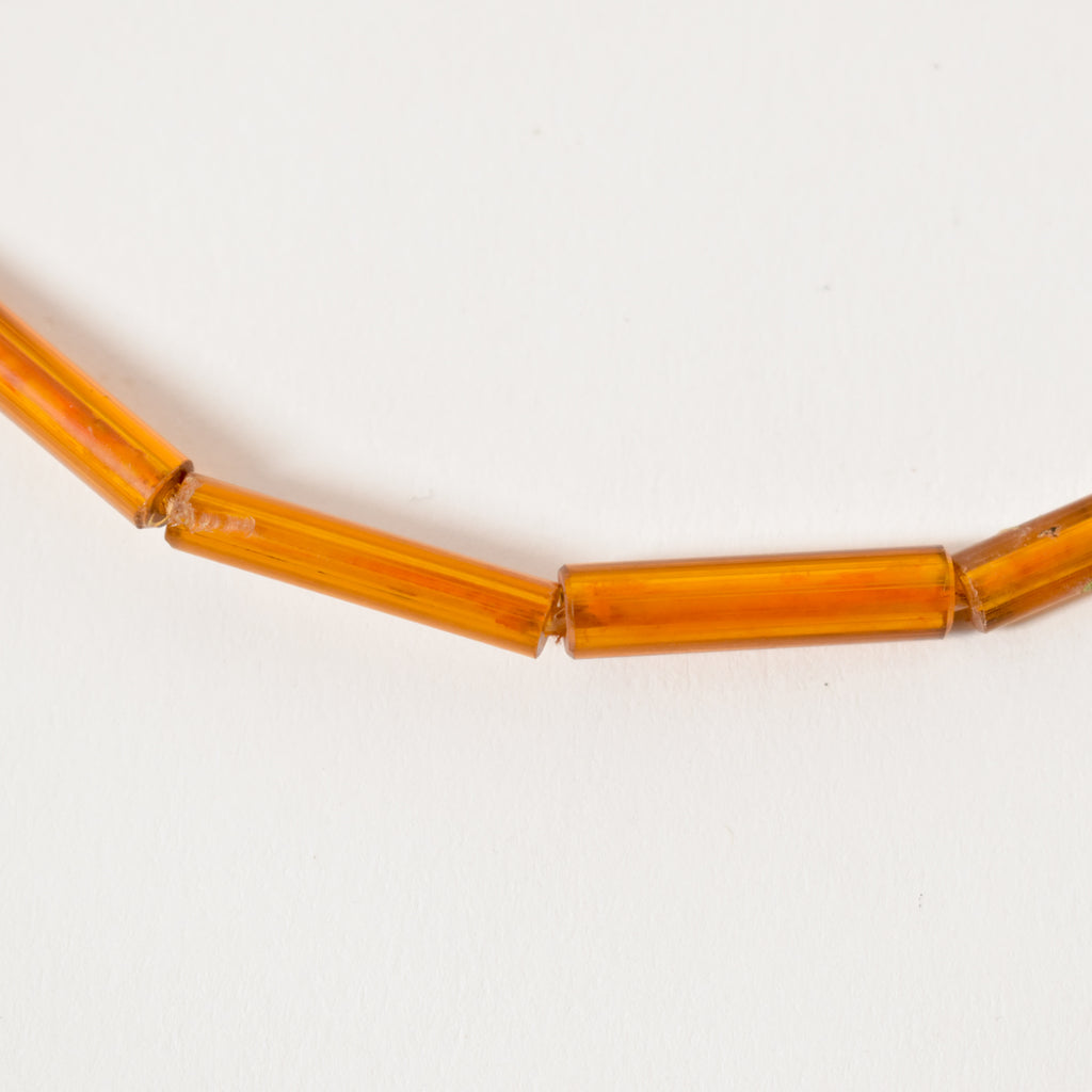 Rare Orange Translucent Bohemian Cylinder Trade Beads