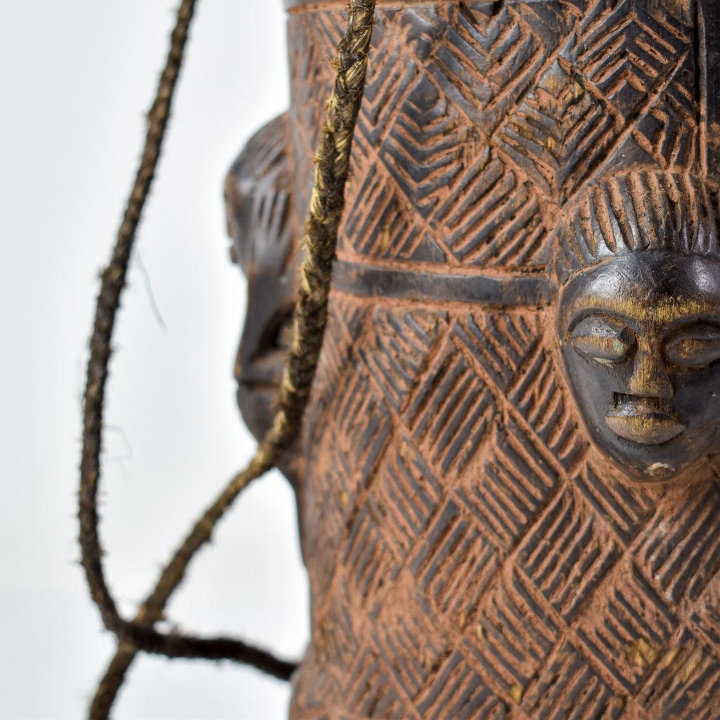 Kuba Wood Figural Container Congo