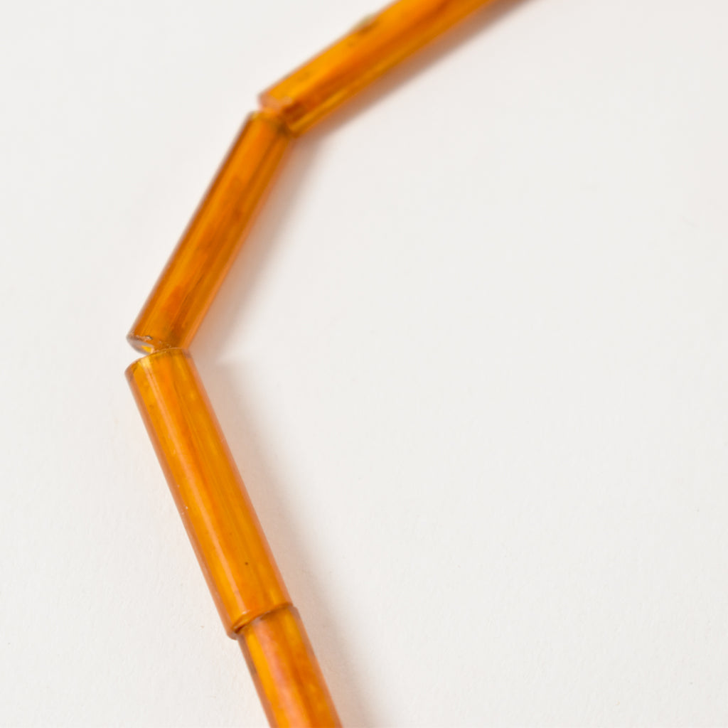 Rare Orange Translucent Bohemian Cylinder Trade Beads