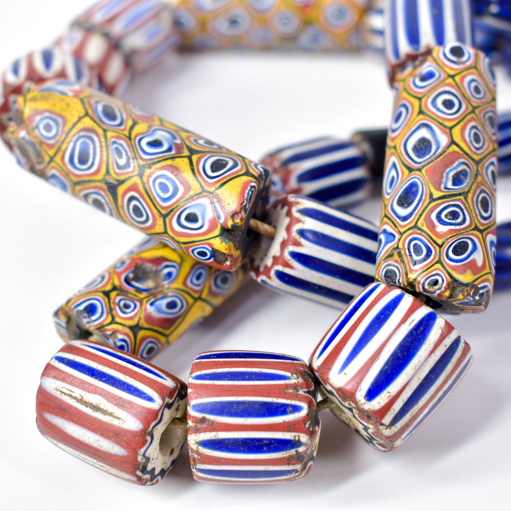 Tivi Mixed Venetian Trade Beads Double Strand Necklace Nigeria