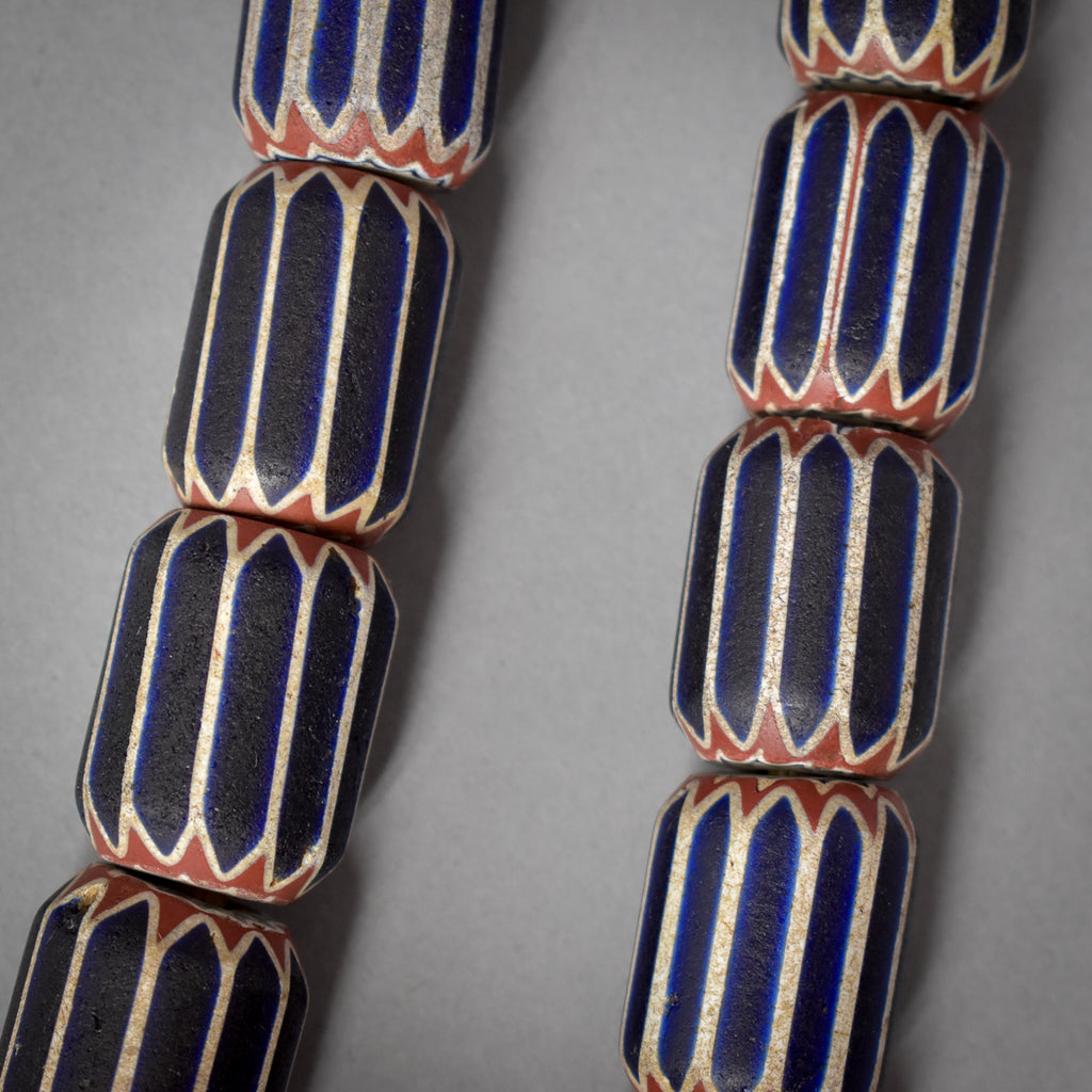 Six Layer Chevron Venetian Trade Beads 34 Inch