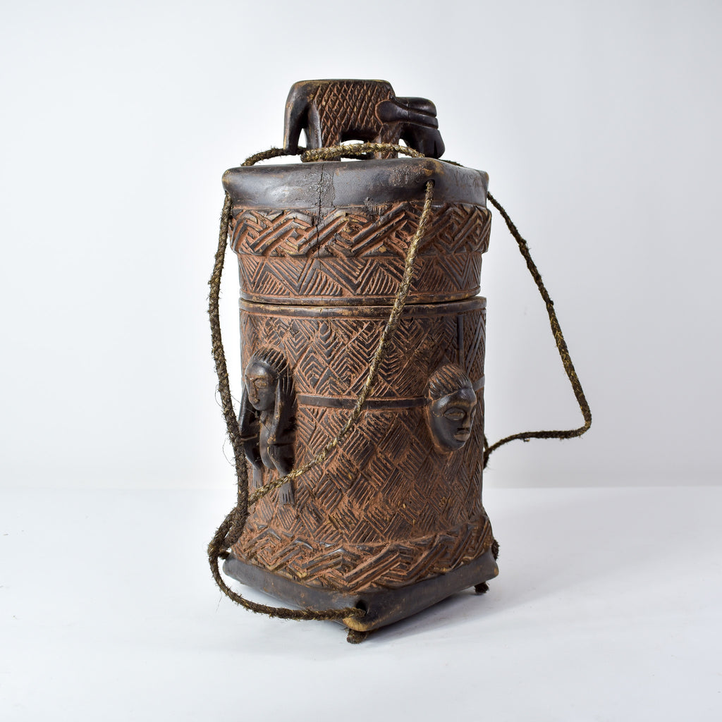 Kuba Wood Figural Container Congo