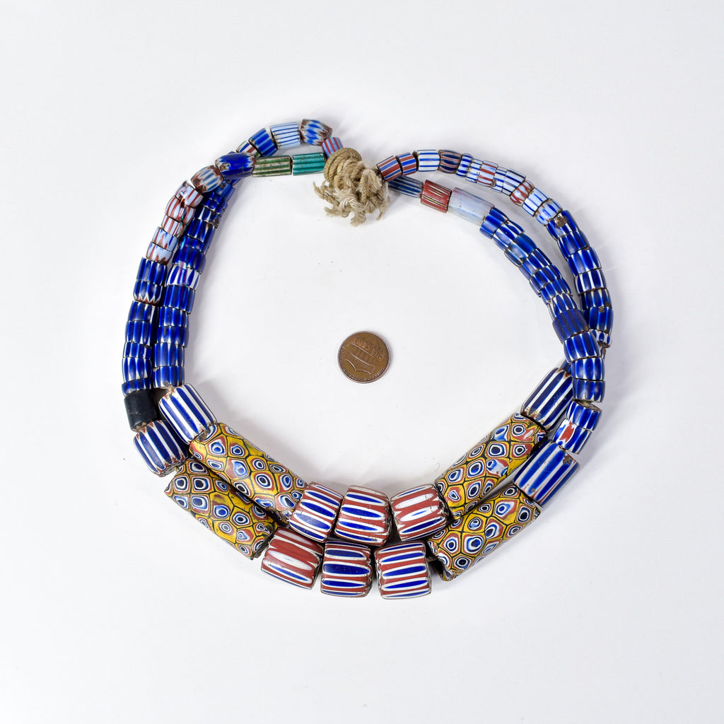 Tivi Mixed Venetian Trade Beads Double Strand Necklace Nigeria