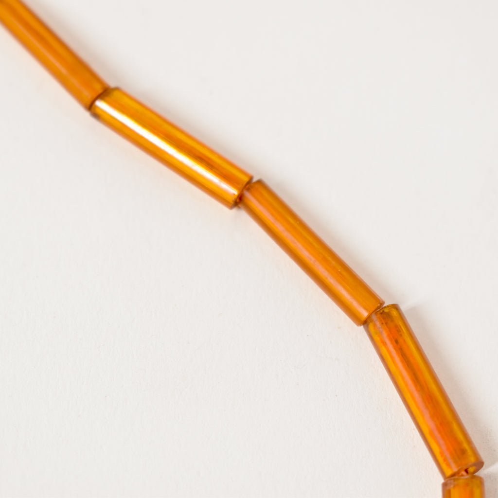 Rare Orange Translucent Bohemian Cylinder Trade Beads