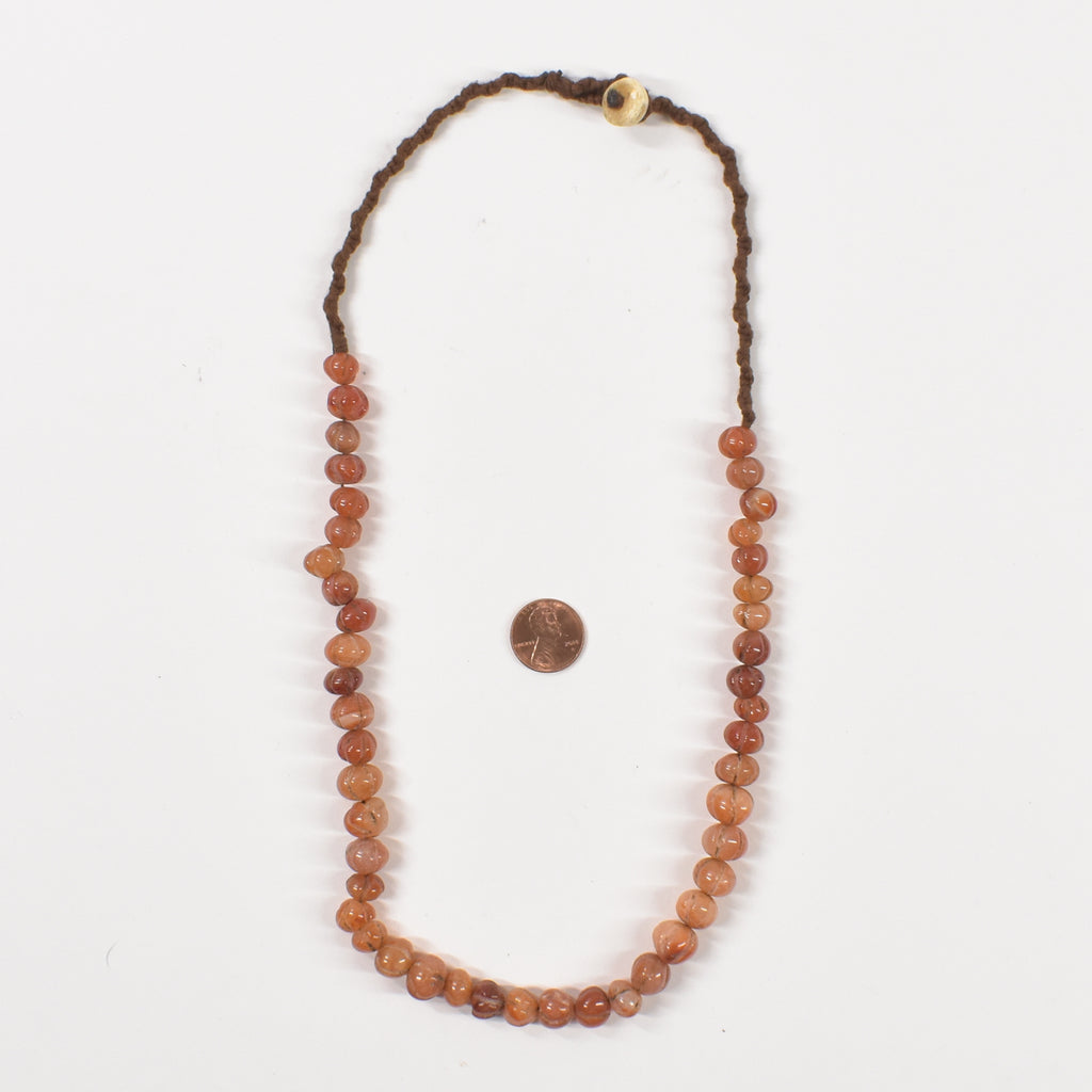 Polished Carnelian Stone Necklace Tanzania