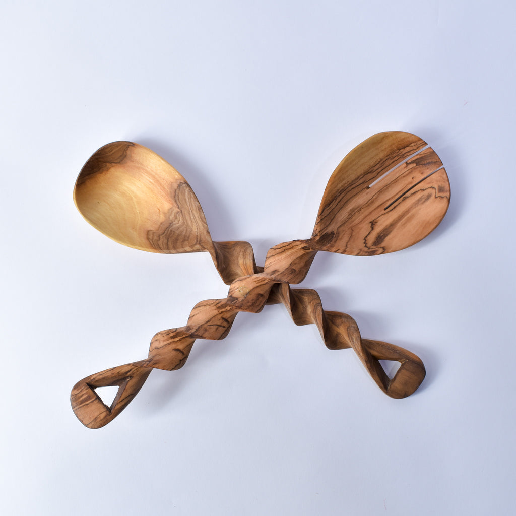 Maasai Olivewood Serving Spoon Set Kenya