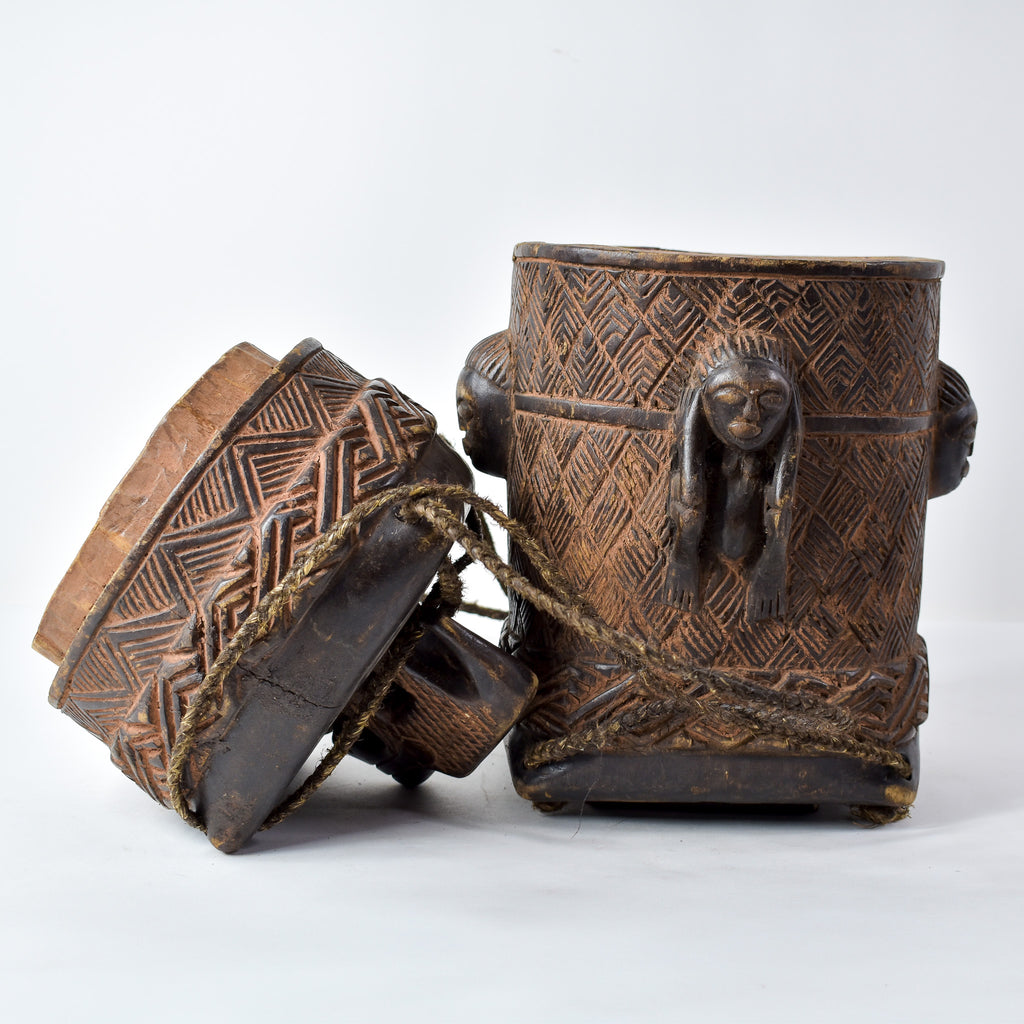 Kuba Wood Figural Container Congo