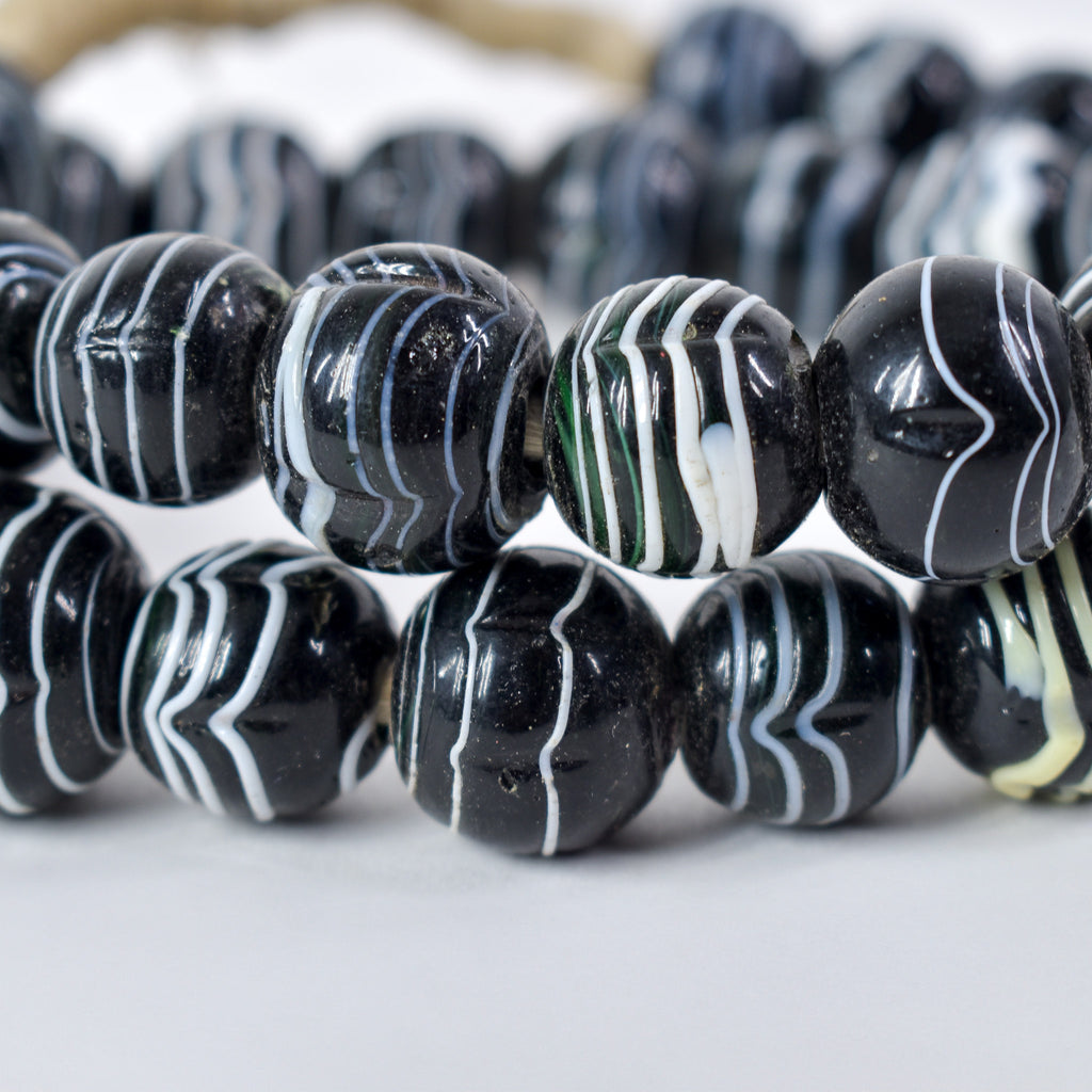 Czech Black and White Trade Beads