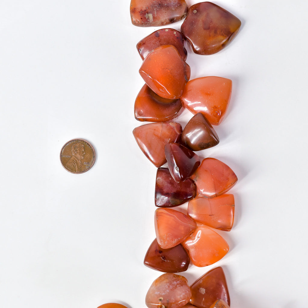 Triangular Carnelian Stone Beads