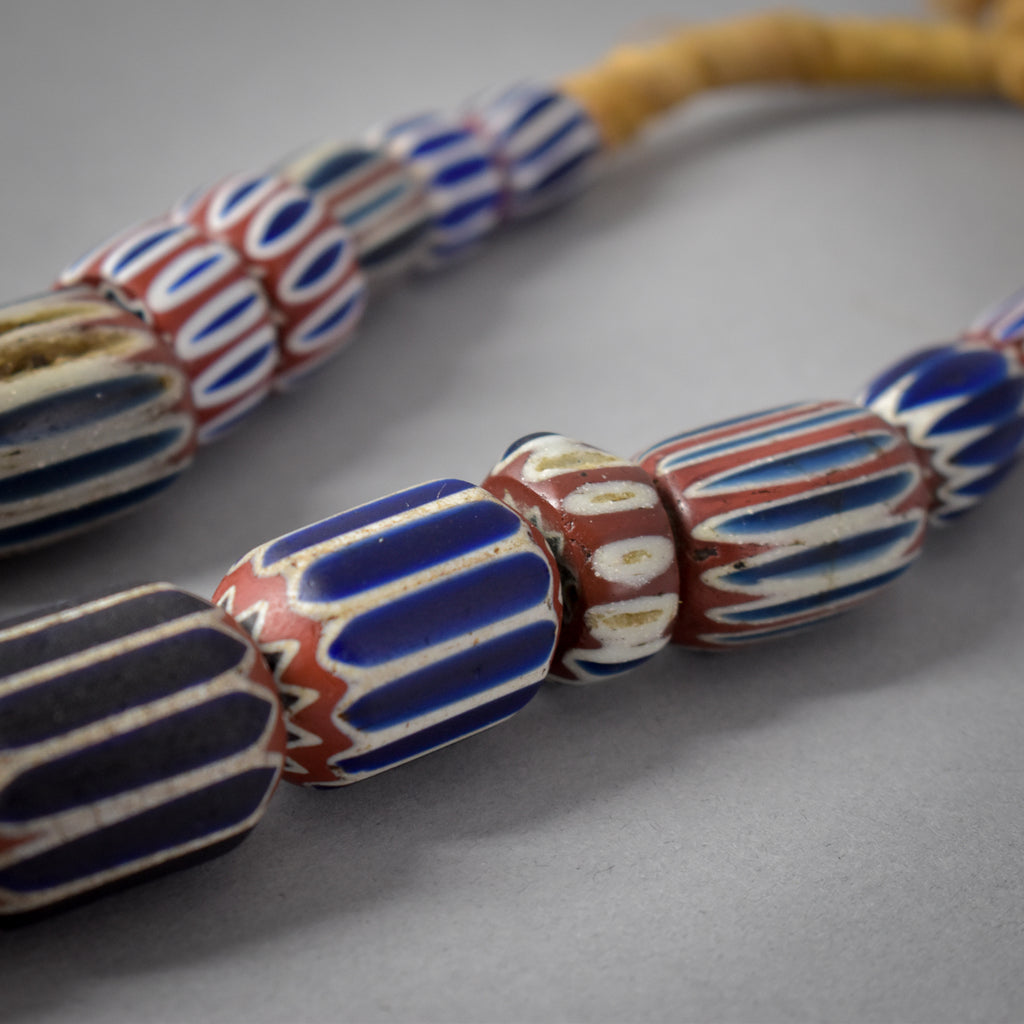 Six Layer Chevron Venetian Trade Beads 34 Inch
