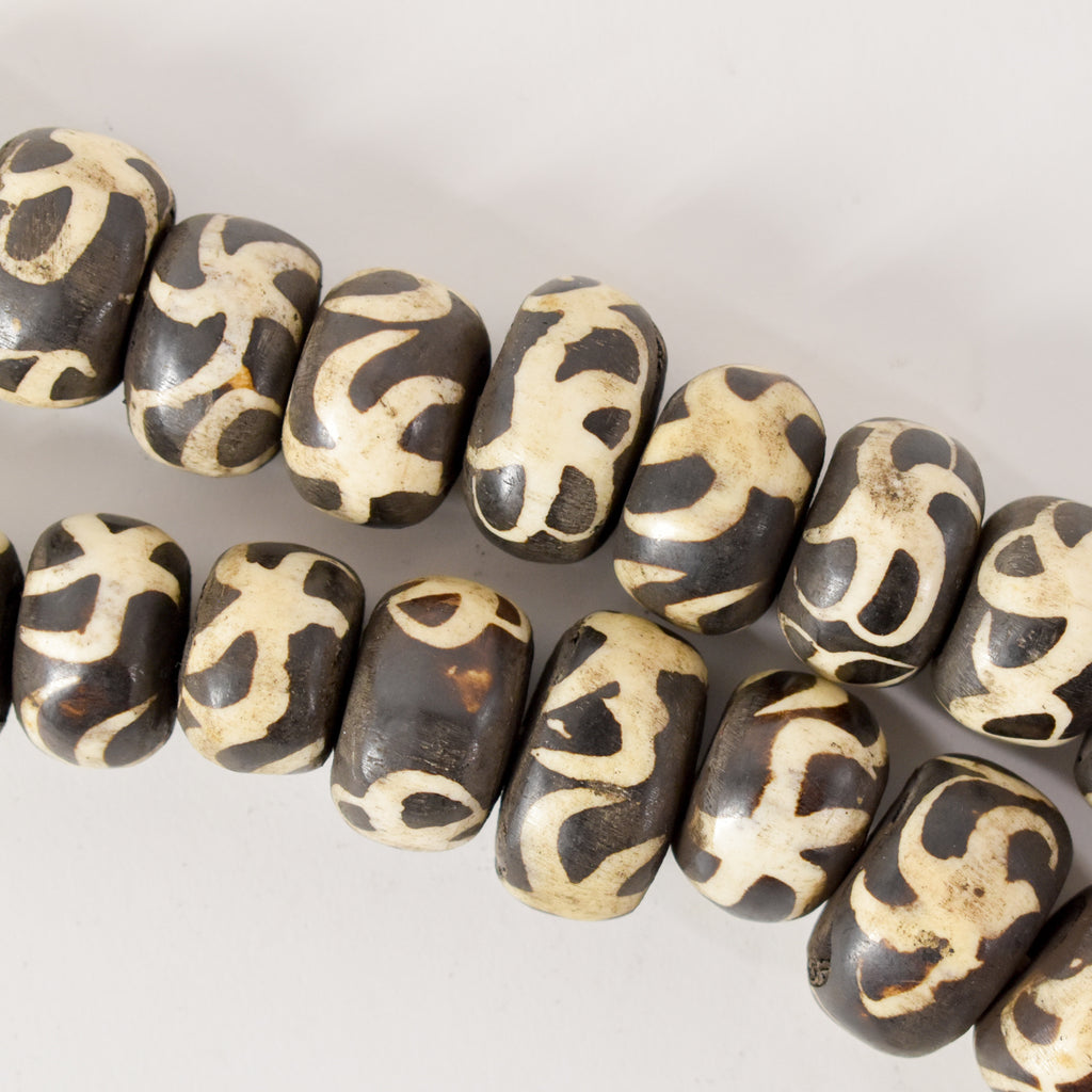 Batik Mudcloth Bone Beads Sidley Collection 32 Inch