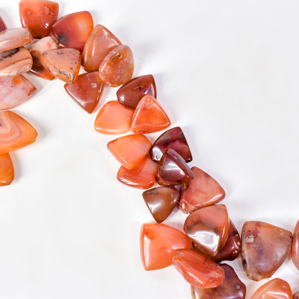 Triangular Carnelian Stone Beads