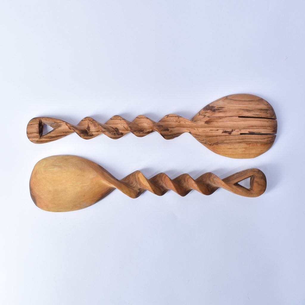 Maasai Olivewood Serving Spoon Set Kenya