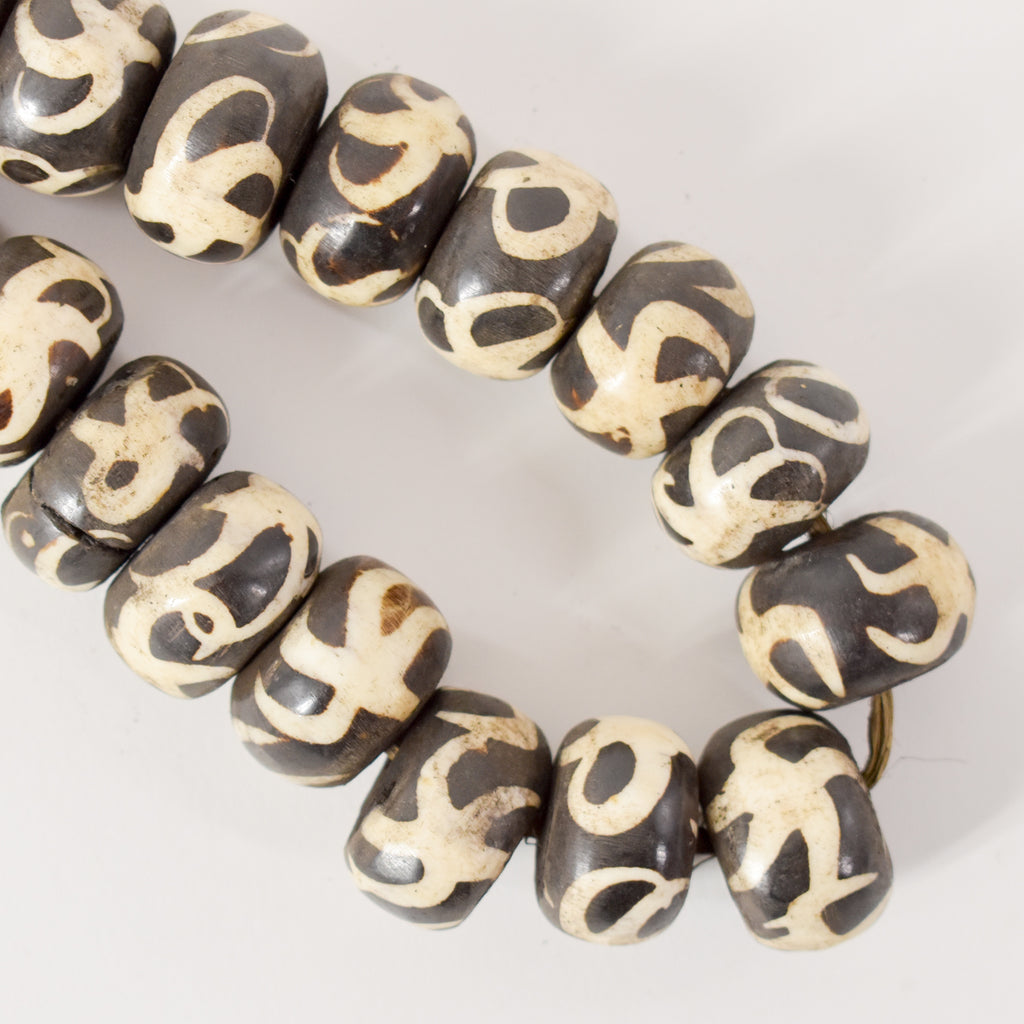 Batik Mudcloth Bone Beads Sidley Collection 32 Inch