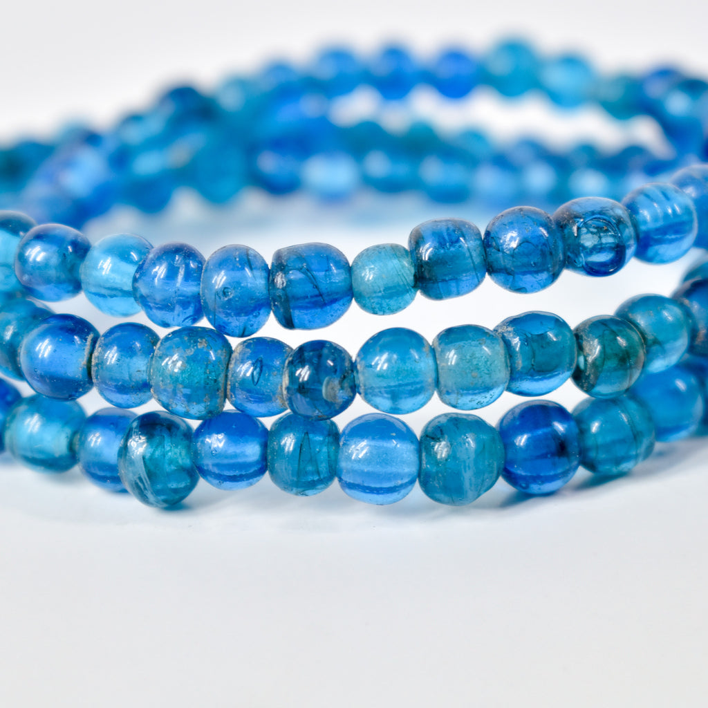 Bohemian Blue Translucent Trade Beads Czech