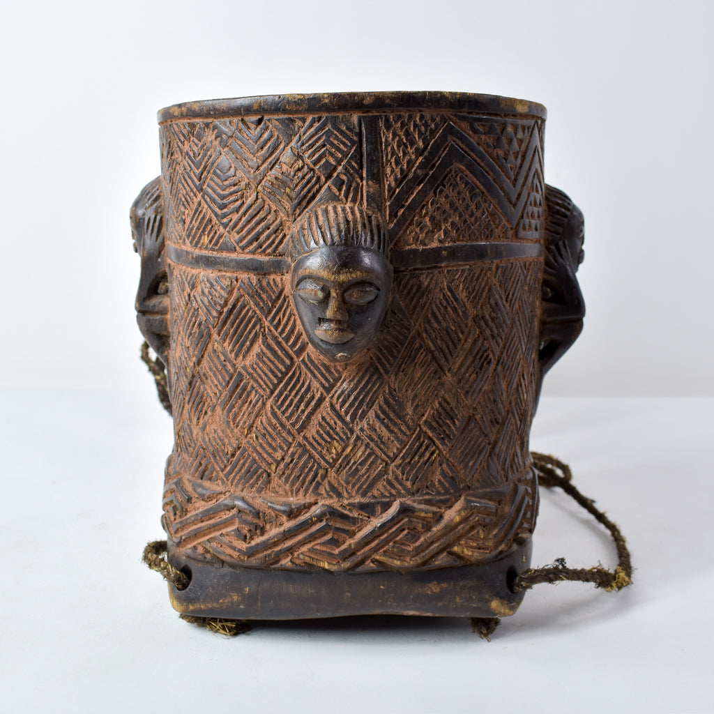 Kuba Wood Figural Container Congo