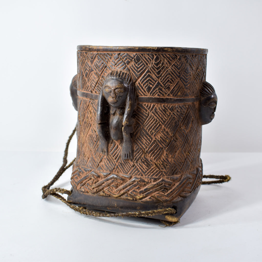 Kuba Wood Figural Container Congo