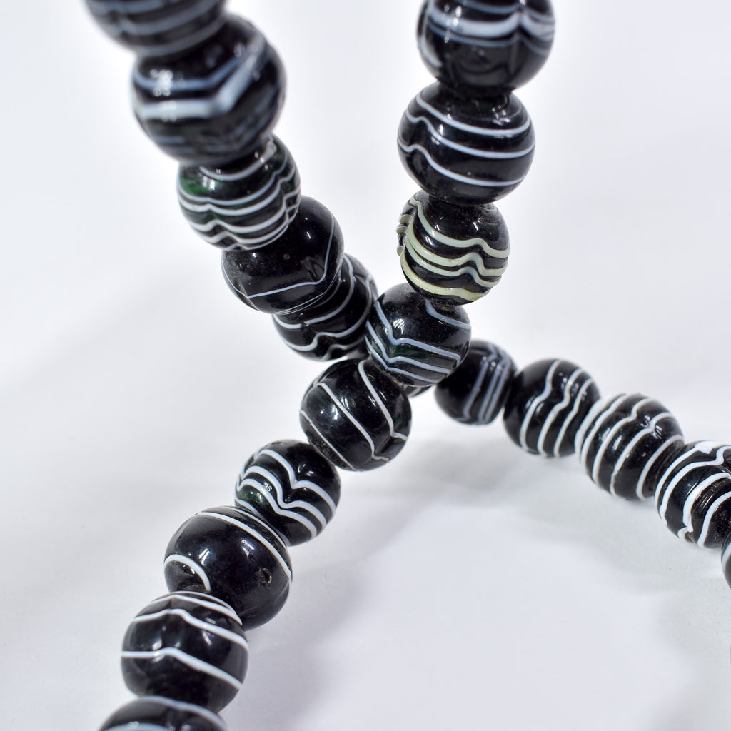 Czech Black and White Trade Beads