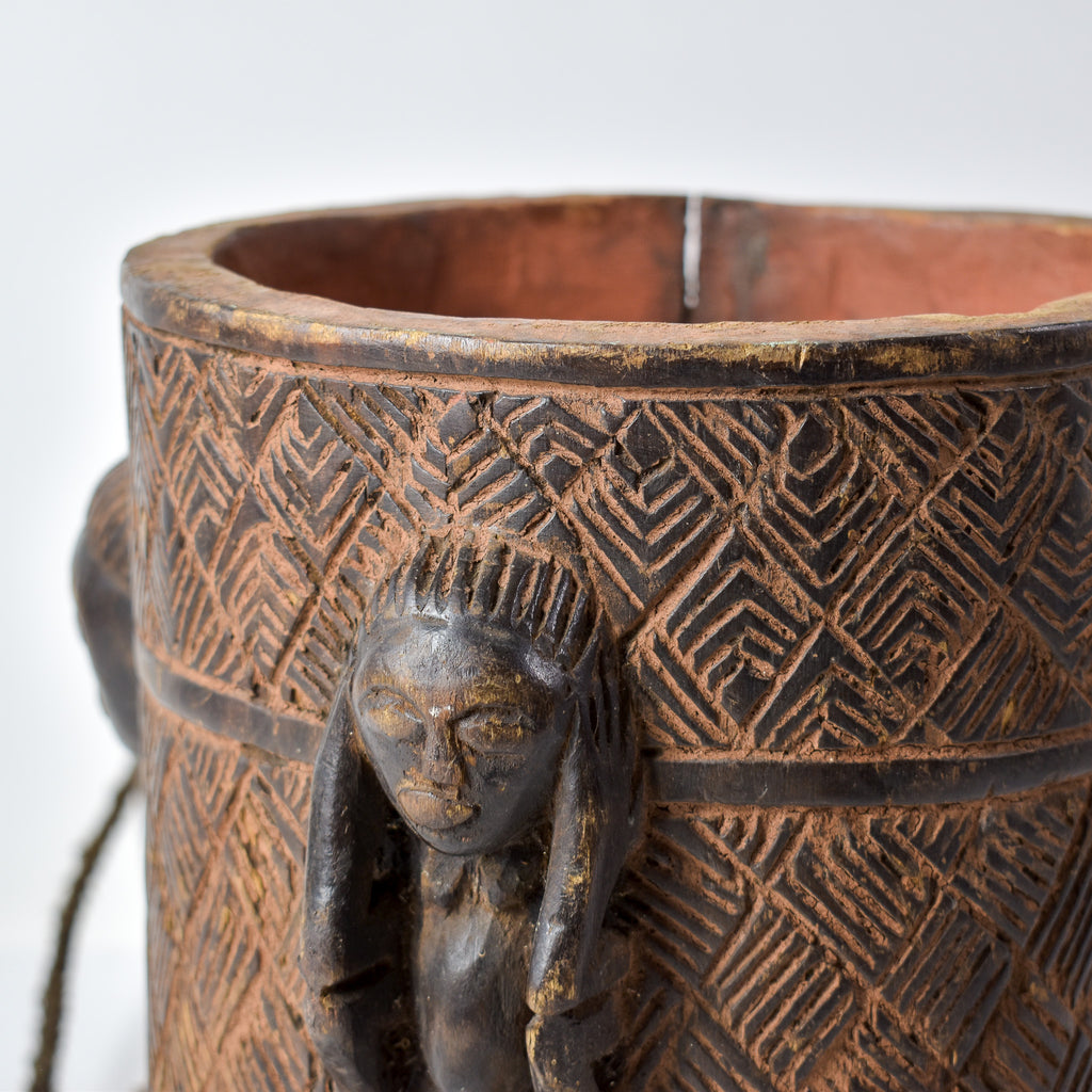 Kuba Wood Figural Container Congo