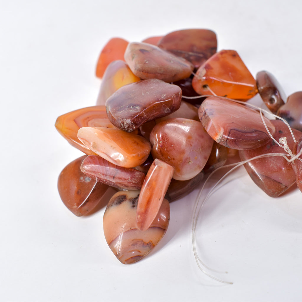 Triangular Carnelian Stone Beads