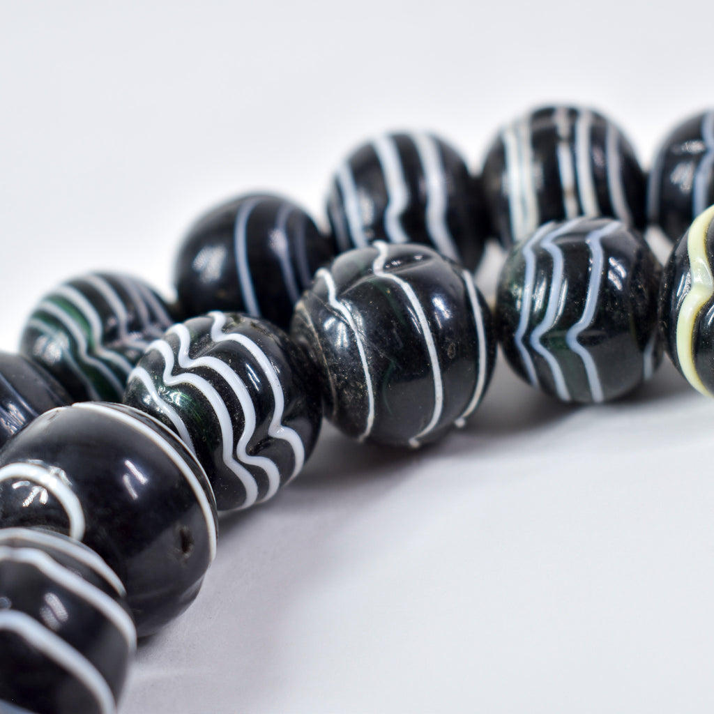 Czech Black and White Trade Beads