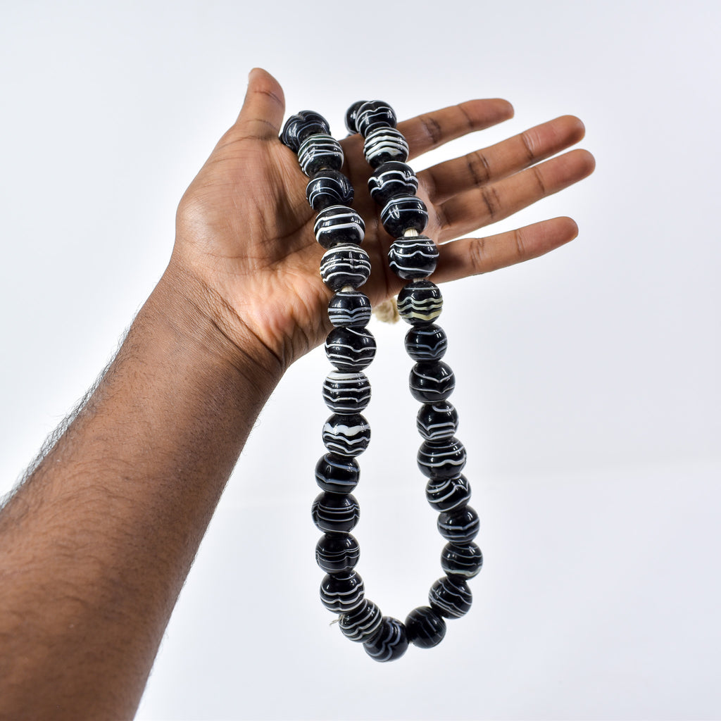 Czech Black and White Trade Beads