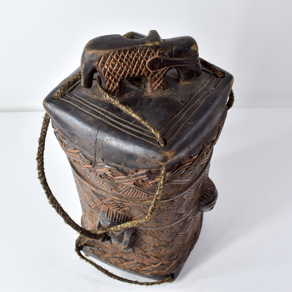 Kuba Wood Figural Container Congo