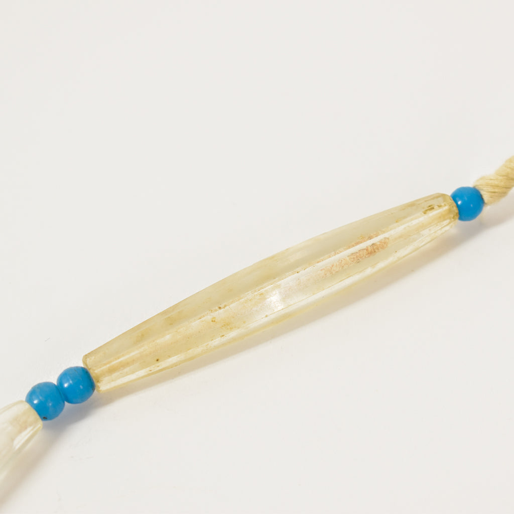 Translucent White Faceted Bohemian Trade Beads 35 Inch