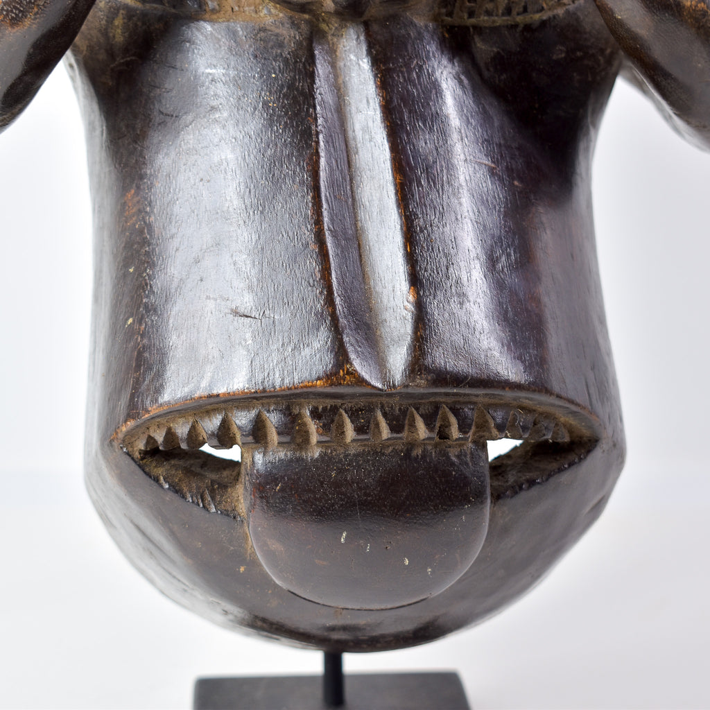 Luba Wood Mask with Horns Congo