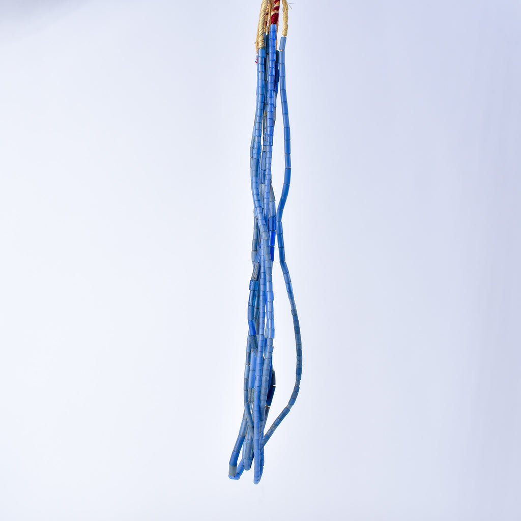 5 Strands Bida Glass Blue Trade Beads Nigeria