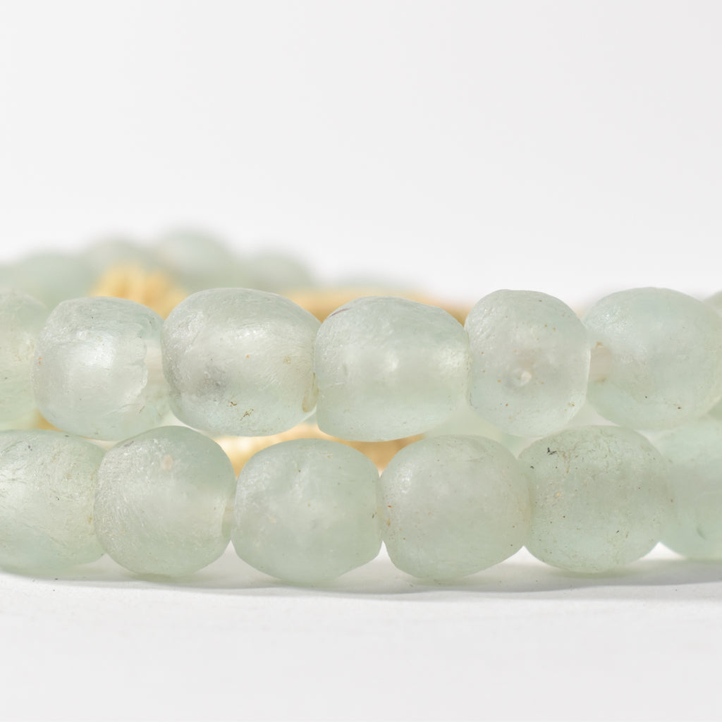 Sea Green Krobo "Recycled" Powder Glass Trade Beads