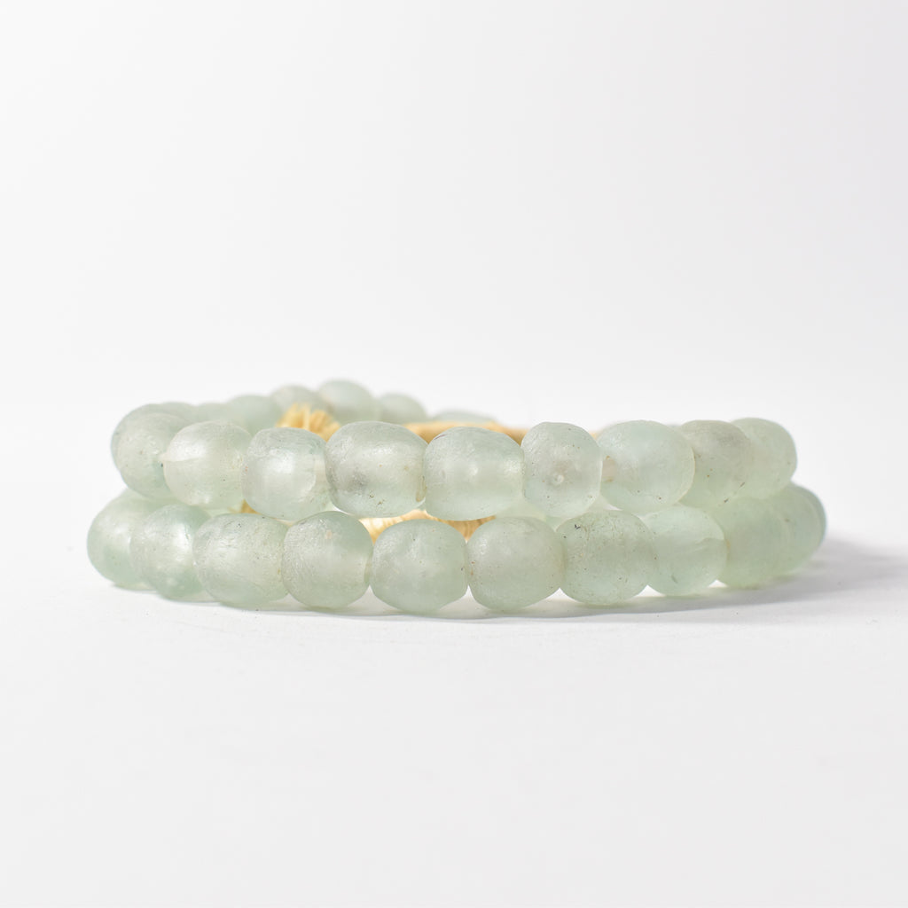 Sea Green Krobo "Recycled" Powder Glass Trade Beads