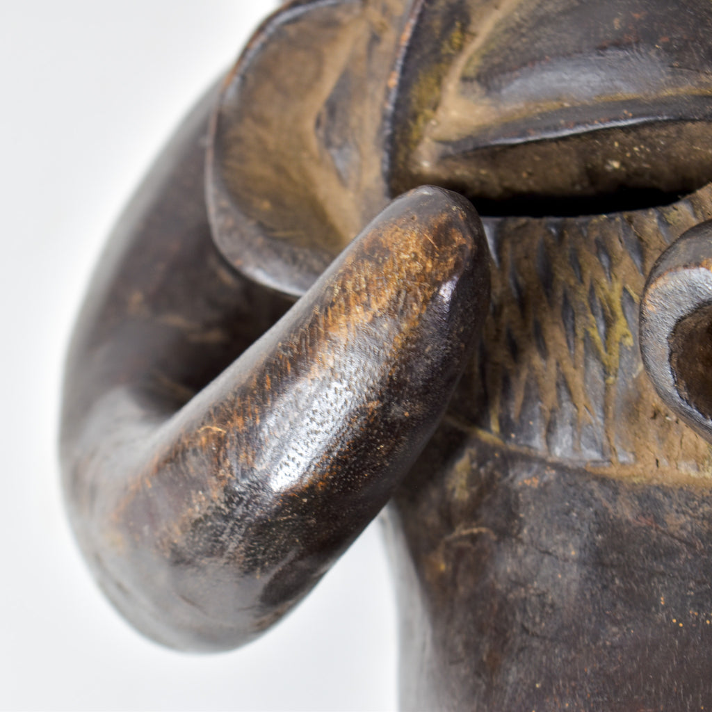 Luba Wood Mask with Horns Congo