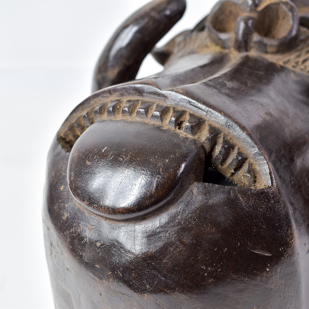 Luba Wood Mask with Horns Congo