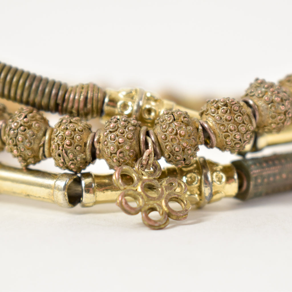 Yoruba Gilded Brass Raised Dot Beads Nigeria