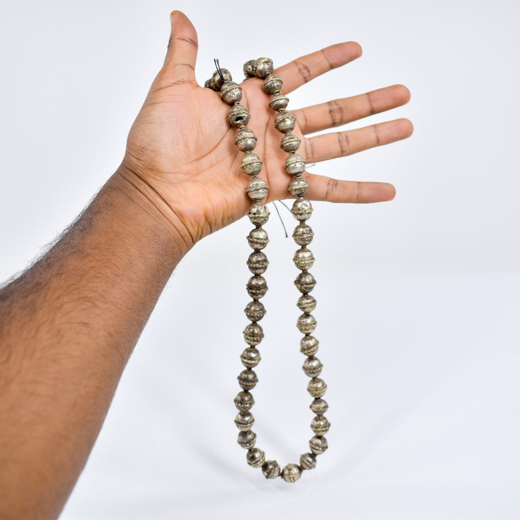 Old Ethiopian Silver Colored Trade Beads
