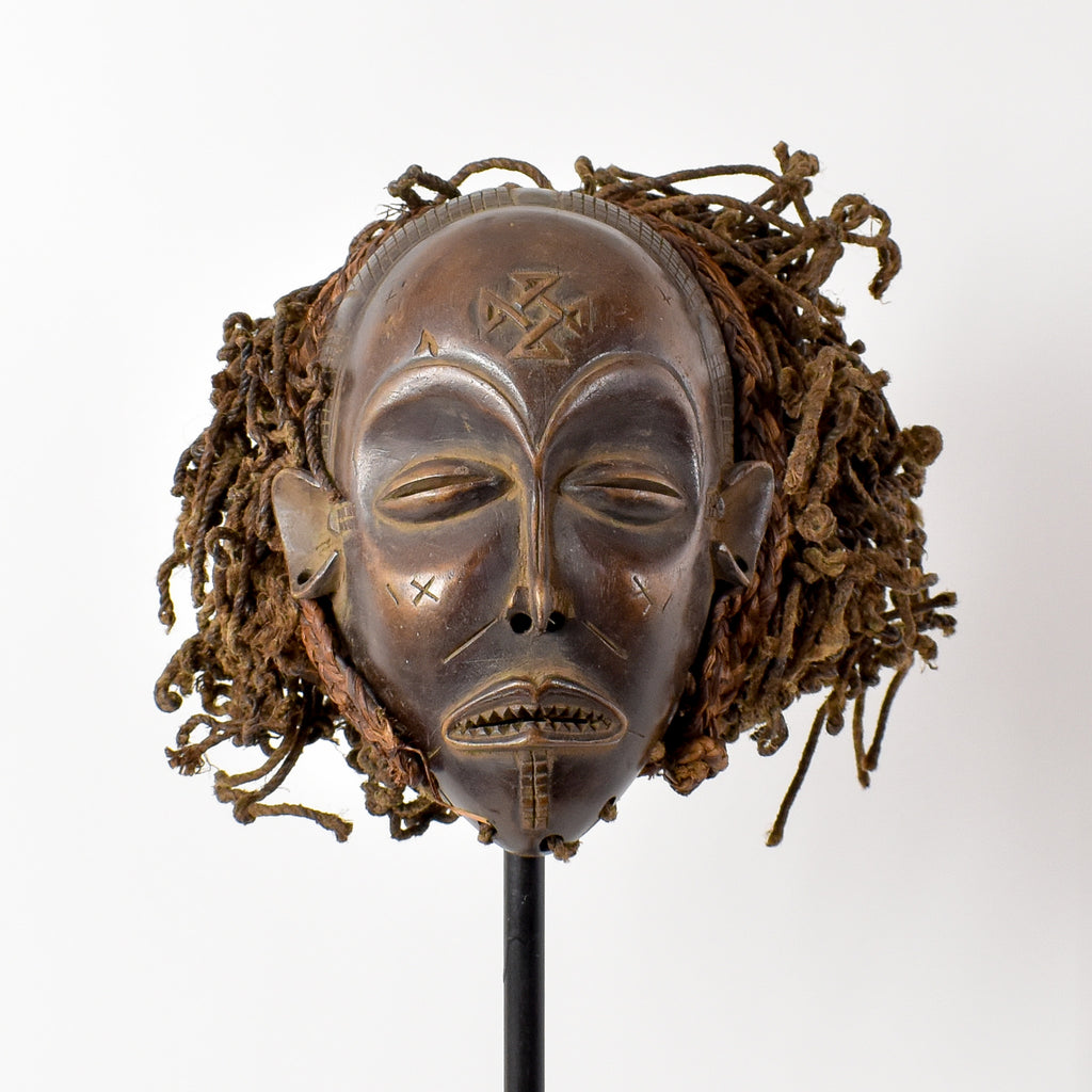 Chokwe Mask Mwana Pwo with Headdress Congo