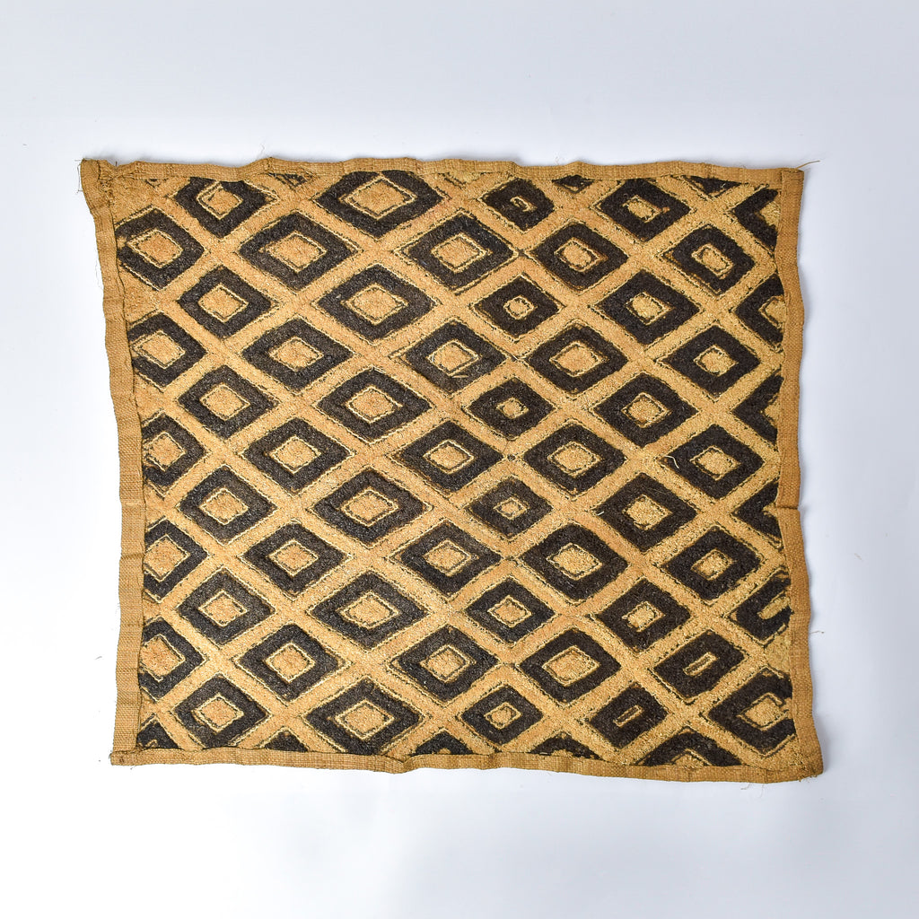 Kuba Raffia Square Textile Congo 22x19 Inch
