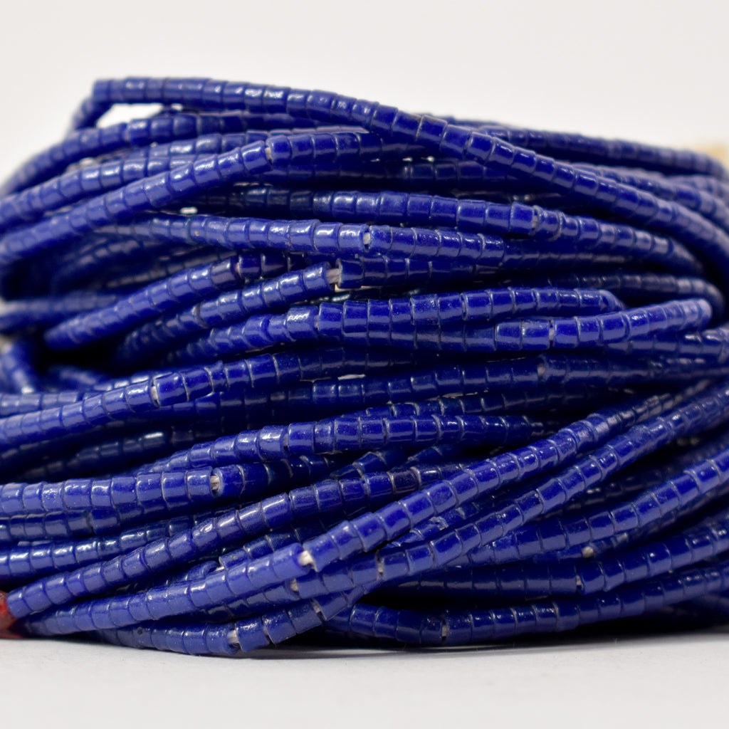 Baule Tamba Blue Trade Bead Necklace 34 Inch