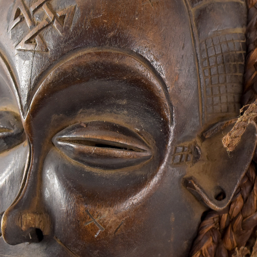 Chokwe Mask Mwana Pwo with Headdress Congo