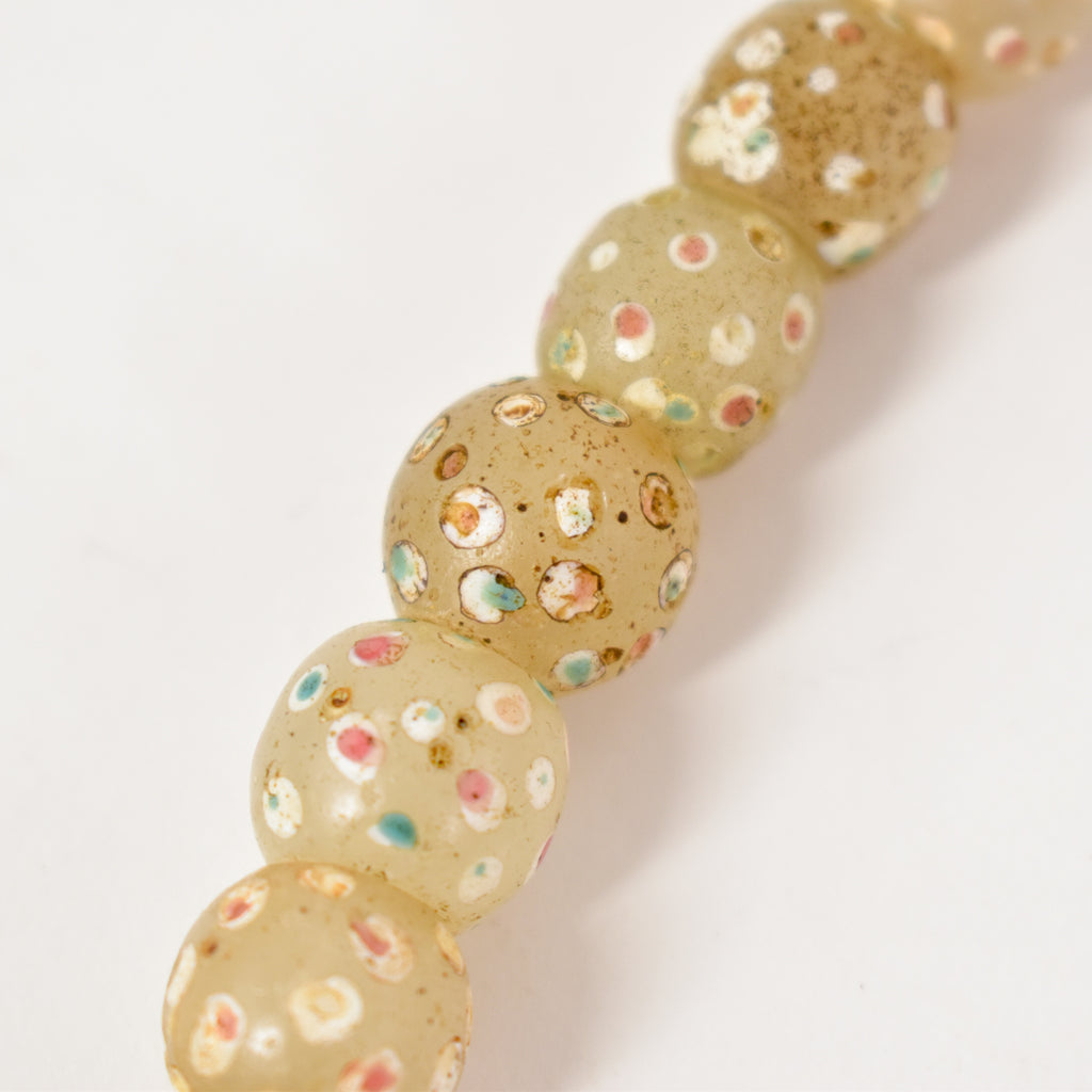 White and Clear Skunk Venetian Trade Beads