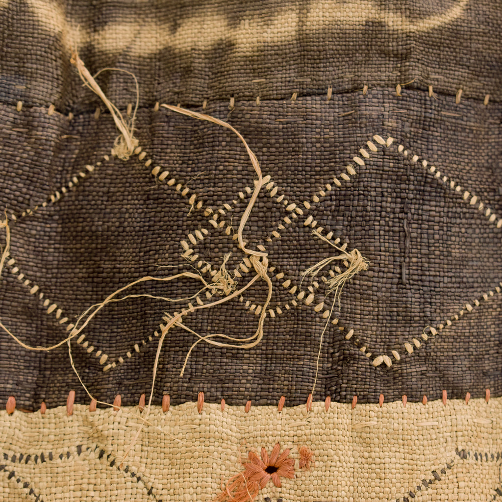 Kuba Handwoven Embroidered Raffia Textile Congo 44 x 14 Inch