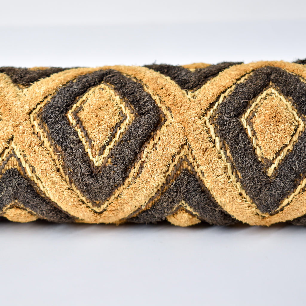 Kuba Raffia Square Textile Congo 22x19 Inch