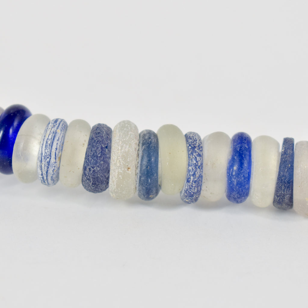 Mixed Blue Dutch Donut Trade Beads