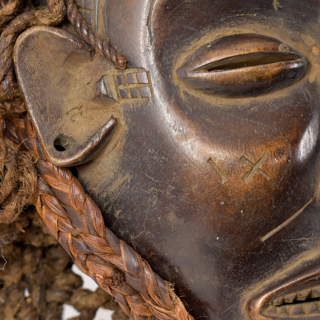 Chokwe Mask Mwana Pwo with Headdress Congo